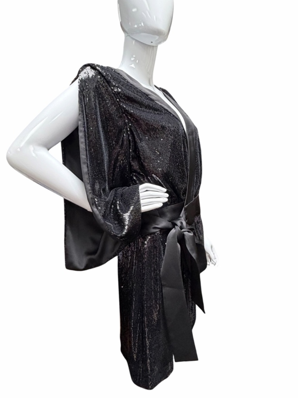 H4 HALSTON Saga Sequin Wrap Minidress